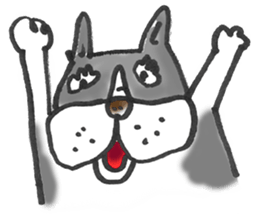 The name of the Boston terrier is Yoneko sticker #8717228