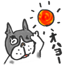 The name of the Boston terrier is Yoneko sticker #8717234