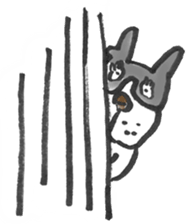 The name of the Boston terrier is Yoneko sticker #8717241