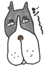 The name of the Boston terrier is Yoneko sticker #8717244