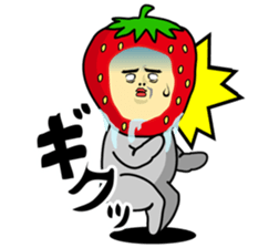 Funny stamp of strawberry man sticker #8718053