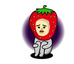 Funny stamp of strawberry man sticker #8718054