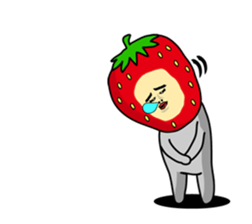 Funny stamp of strawberry man sticker #8718060