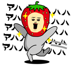 Funny stamp of strawberry man sticker #8718063
