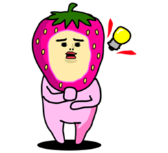 Funny stamp of strawberry man sticker #8718068