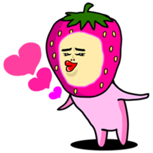 Funny stamp of strawberry man sticker #8718069