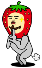 Funny stamp of strawberry man sticker #8718084