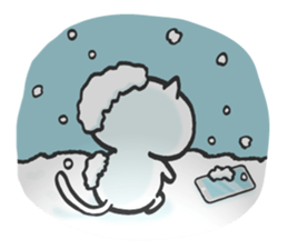 Lovely cats in winter sticker #8718899