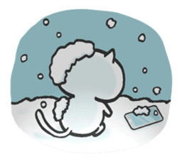 Lovely cats in winter sticker #8718899