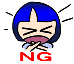 Okappa girl Kato universal ver. sticker #8723161