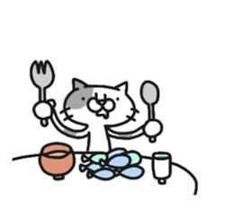 dappled gray cat. sticker #8723319