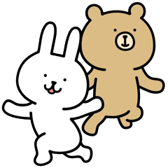 Rabbit and bear sticker3