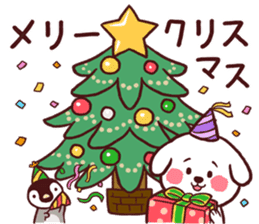 winter of dog new year2016 and christmas sticker #8725035