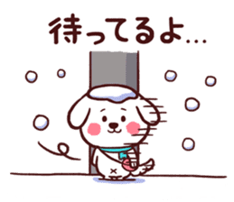 winter of dog new year2016 and christmas sticker #8725043