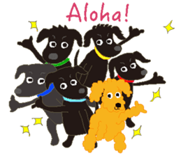 Gaju and Fuku and his brothers in Hawaii sticker #8725450