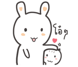 Rabbit and small cat sticker #8727008