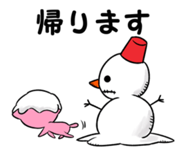 snowman & cat sticker #8727056
