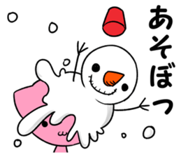 snowman & cat sticker #8727085