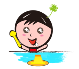 four-leaved clover man sticker #8734171