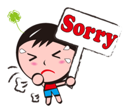 four-leaved clover man sticker #8734174