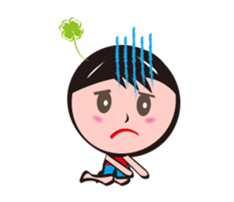 four-leaved clover man sticker #8734177