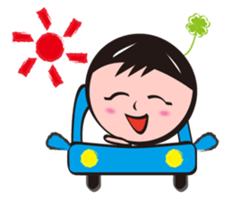 four-leaved clover man sticker #8734182