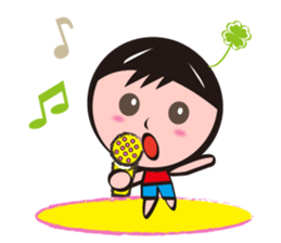 four-leaved clover man sticker #8734191