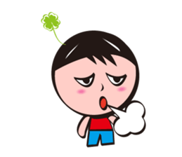 four-leaved clover man sticker #8734195