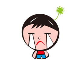 four-leaved clover man sticker #8734198