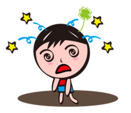 four-leaved clover man sticker #8734199