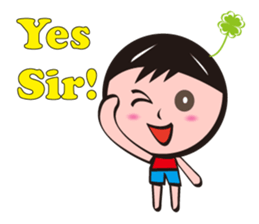 four-leaved clover man sticker #8734204