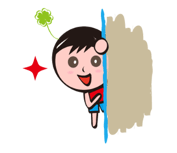 four-leaved clover man sticker #8734206