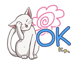 cat white cat sticker #8739880