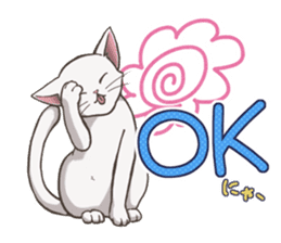 cat white cat sticker #8739880