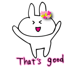 Flower bunny English version sticker #8740063
