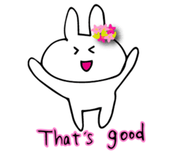 Flower bunny English version sticker #8740063