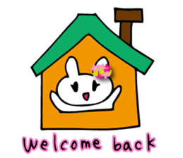 Flower bunny English version sticker #8740067