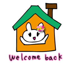 Flower bunny English version sticker #8740067