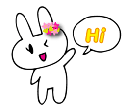 Flower bunny English version sticker #8740069