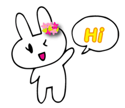 Flower bunny English version sticker #8740069