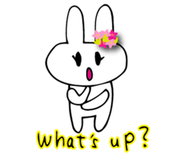 Flower bunny English version sticker #8740071