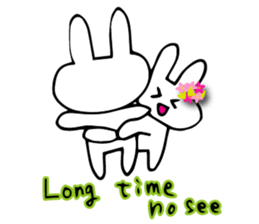 Flower bunny English version sticker #8740073