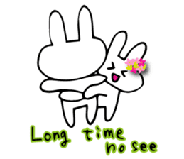 Flower bunny English version sticker #8740073