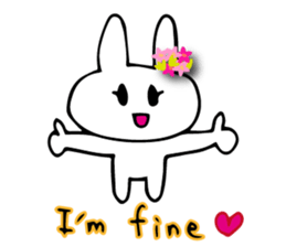 Flower bunny English version sticker #8740077
