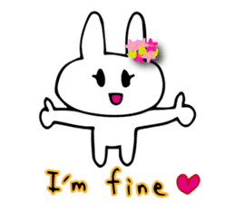 Flower bunny English version sticker #8740077