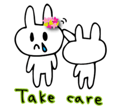 Flower bunny English version sticker #8740081