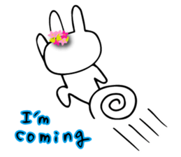 Flower bunny English version sticker #8740083