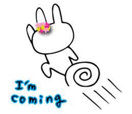 Flower bunny English version sticker #8740083