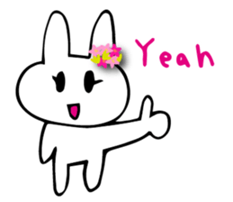 Flower bunny English version sticker #8740085
