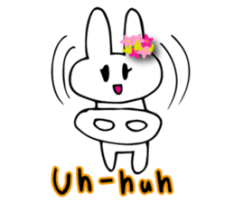 Flower bunny English version sticker #8740087